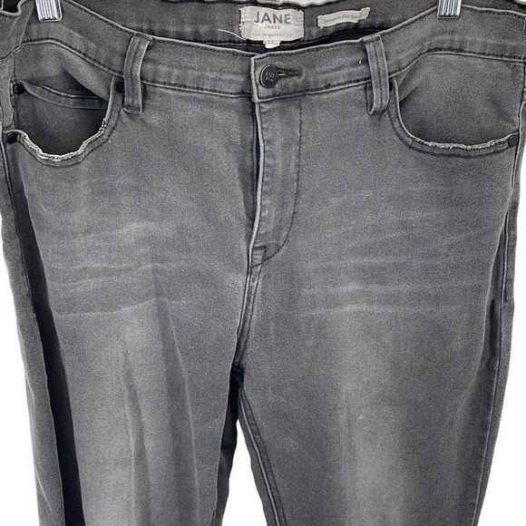 JANE Jeans high waist Casual Mid Rise Skinny Jeans Denim Pants Black 14 Large - Picture 3 of 9
